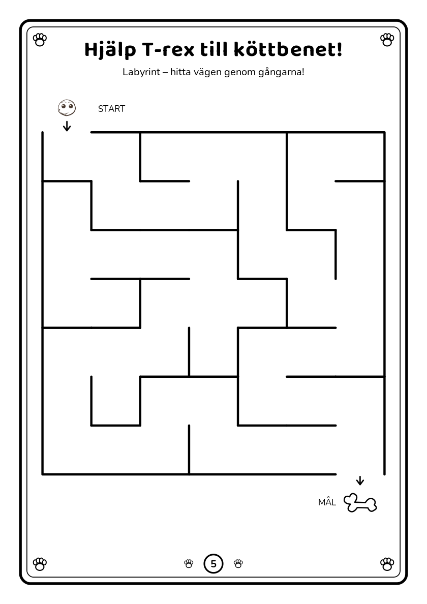 Exempel på labyrint för 3–4 år