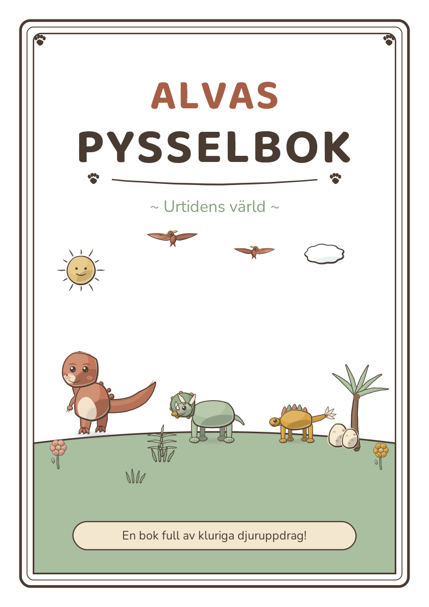 Exempelomslag – Alvas pysselbok om dinosaurier